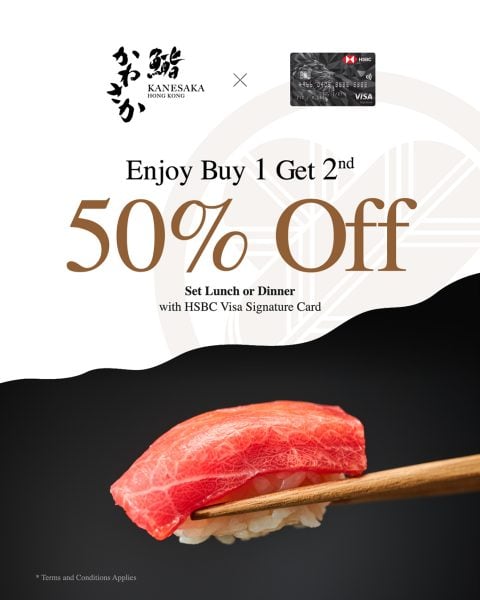 Kanesaka Hong Kong x Visa_Buy 1 Get 2nd 50% off_Social media Pos